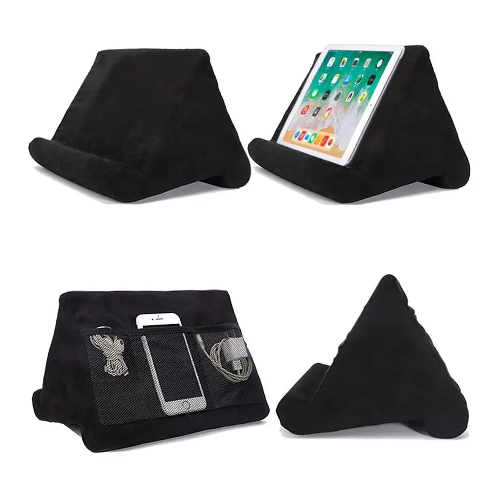 Accessoire maison: coussin support tablette, liseuse. Confort mains libres pour lecture et visionnage ergonomique.