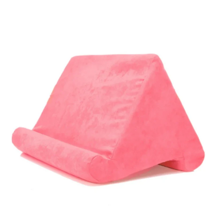 Coussin de lecture polyvalent pour tablette et liseuse, offre un confort mains libres partout dans la maison.