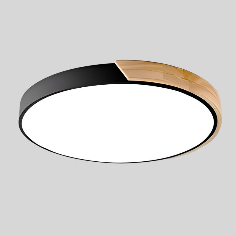 Lampe de plafond circulaire, style nordique épuré. Décoration intérieure contemporaine.