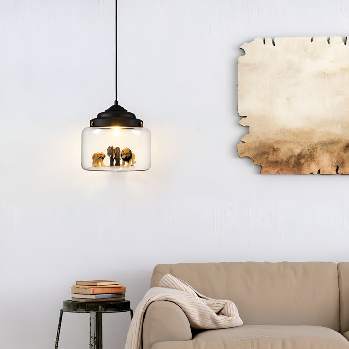 Abat-jour suspendu nordique, idéal pour une chambre d'enfant, offre une lumière chaleureuse et joyeuse.