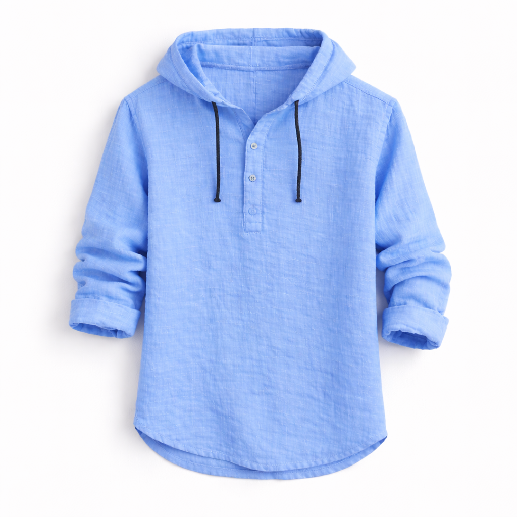 Chemise homme à capuche décontractée, idéale pour un look casual moderne au printemps/été.