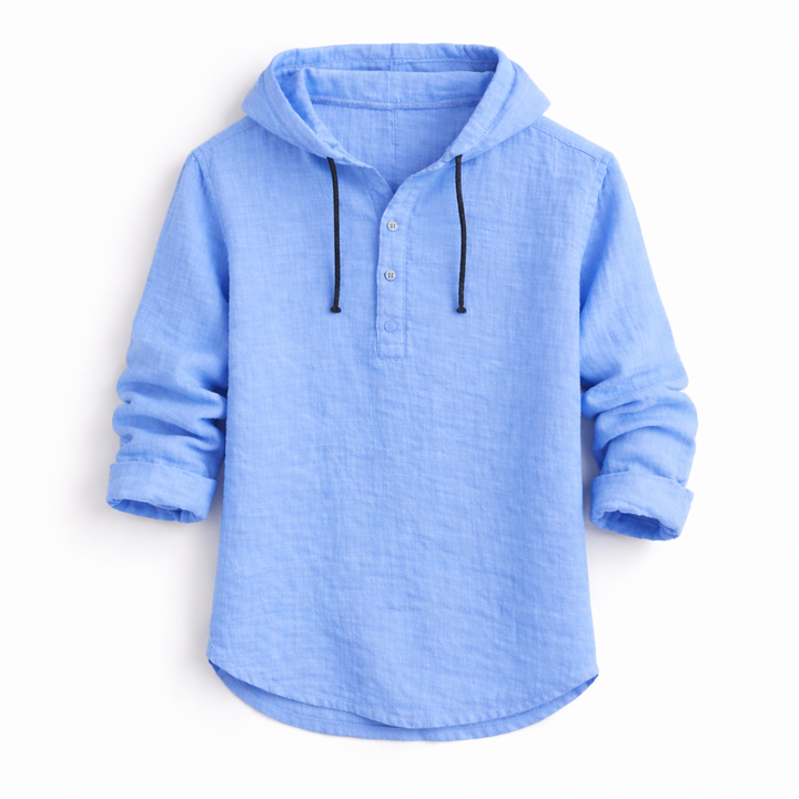 Chemise homme à capuche décontractée, idéale pour un look casual moderne au printemps/été.