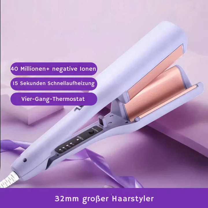 Fer à boucler automatique en céramique ionique, chauffe rapide pour coiffure parfaite et durable.