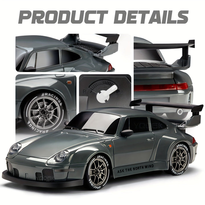Véhicule RC 1:24 pour drift, doté de la traction 4x4 et de superbes roues LED éclairées.