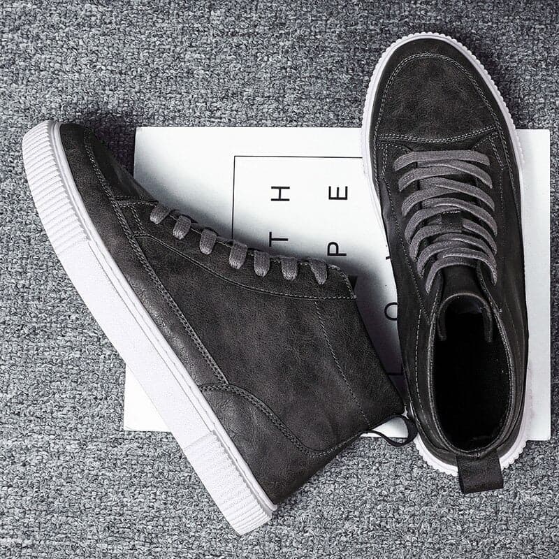 Herr High-Top Sneakers - Läder - Komfort - Vardag