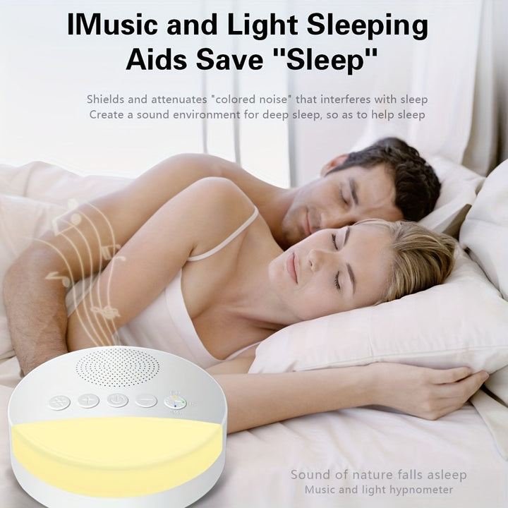 Élégante machine à bruit blanc. Aide à la détente et au sommeil, essentielle pour le bien-être quotidien.