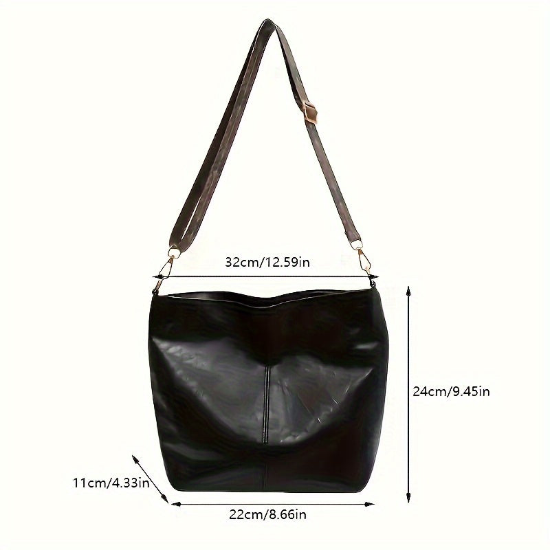 Grand sac femme géométrique rétro, bandoulière polyvalente, similicuir durable, style assuré.