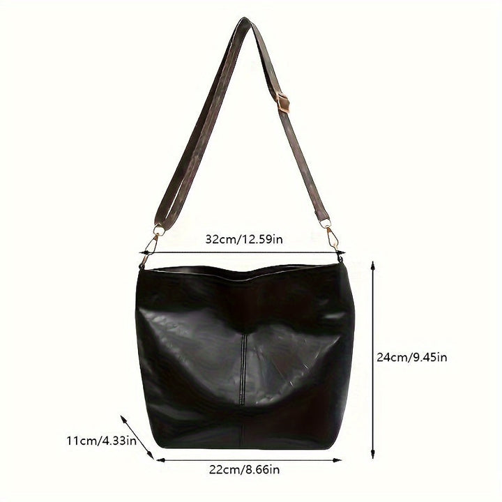 Grand sac femme géométrique rétro, bandoulière polyvalente, similicuir durable, style assuré.