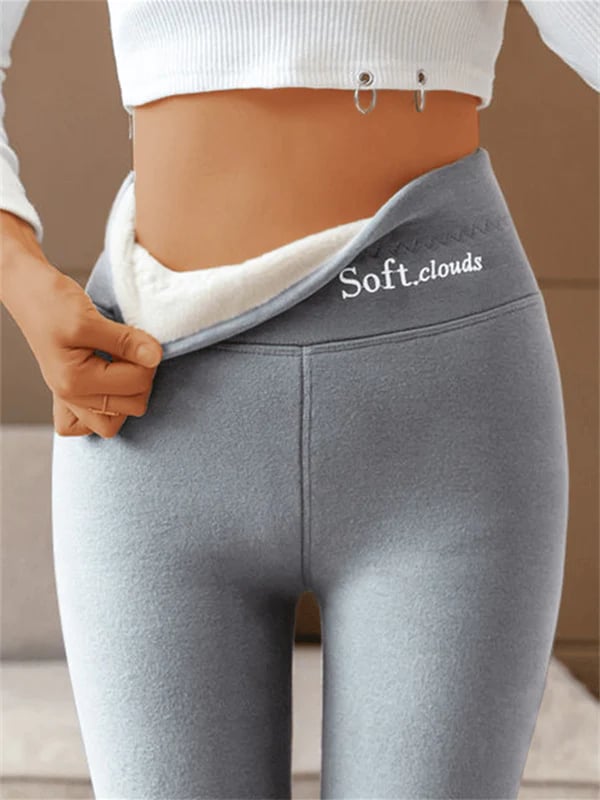 Legging taille haute femme, thermique et chaud pour l'hiver. Confortable, coupe ajustée, mode féminine.