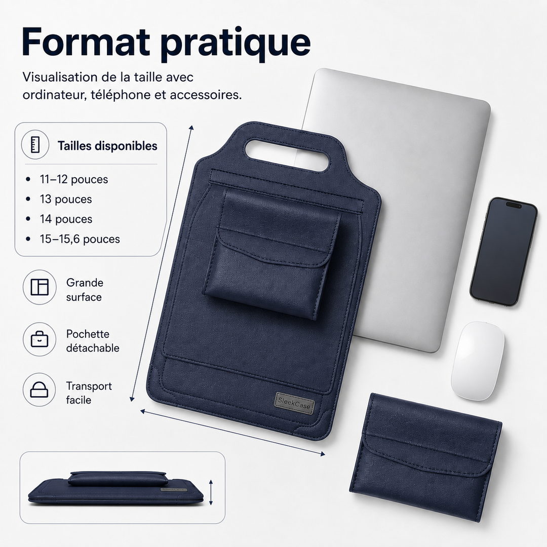 Améliorez votre poste de travail avec cette housse-support ordinateur portable. Rangement bureau élégant et protection laptop.