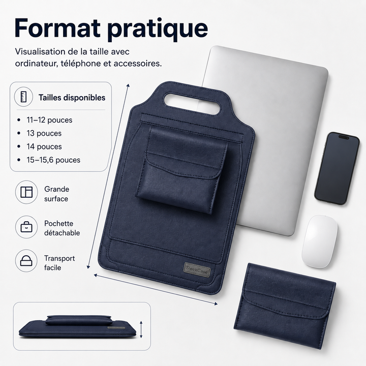 Améliorez votre poste de travail avec cette housse-support ordinateur portable. Rangement bureau élégant et protection laptop.