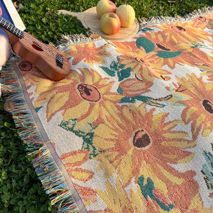 Tapis de plage floral 180x230 cm, résistant au sable et à l'eau, pour loisirs et détente.