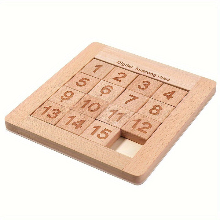 Vue d'un puzzle en bois éducatif pour enfant, idéal pour le développement des compétences logiques et l'apprentissage ludique.