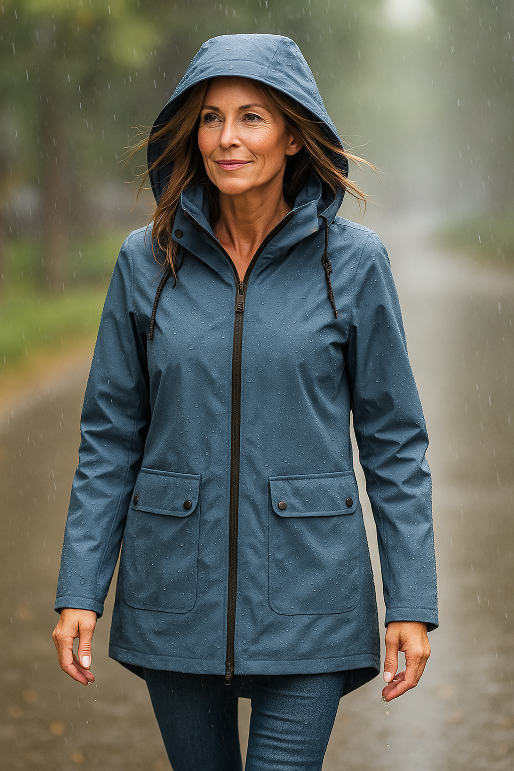 Veste femme imperméable légère, design chic pour automne/printemps. Vêtement féminin élégant offrant protection pluie.