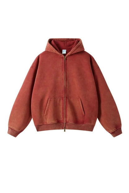 Dam Hoodies: Oversized Zip-Hoodie med Kängurufickor