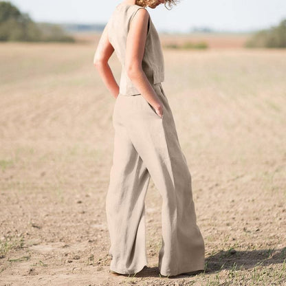 Elegant Jumpsuit - Vidsittande, Kortärmad