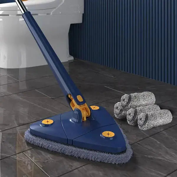 Mop rotatif 360° ajustable, idéal pour le nettoyage des sols, murs et plafonds. Entretien maison facile.