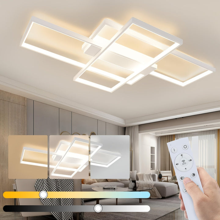 Luminaire LED design géométrique pour plafond. Dimmable, parfait pour éclairage intérieur moderne de cuisine, salon.
