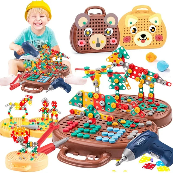 Jouet éducatif DrillPlay pour enfant, développe motricité fine et créativité. Idéal apprentissage STEM.