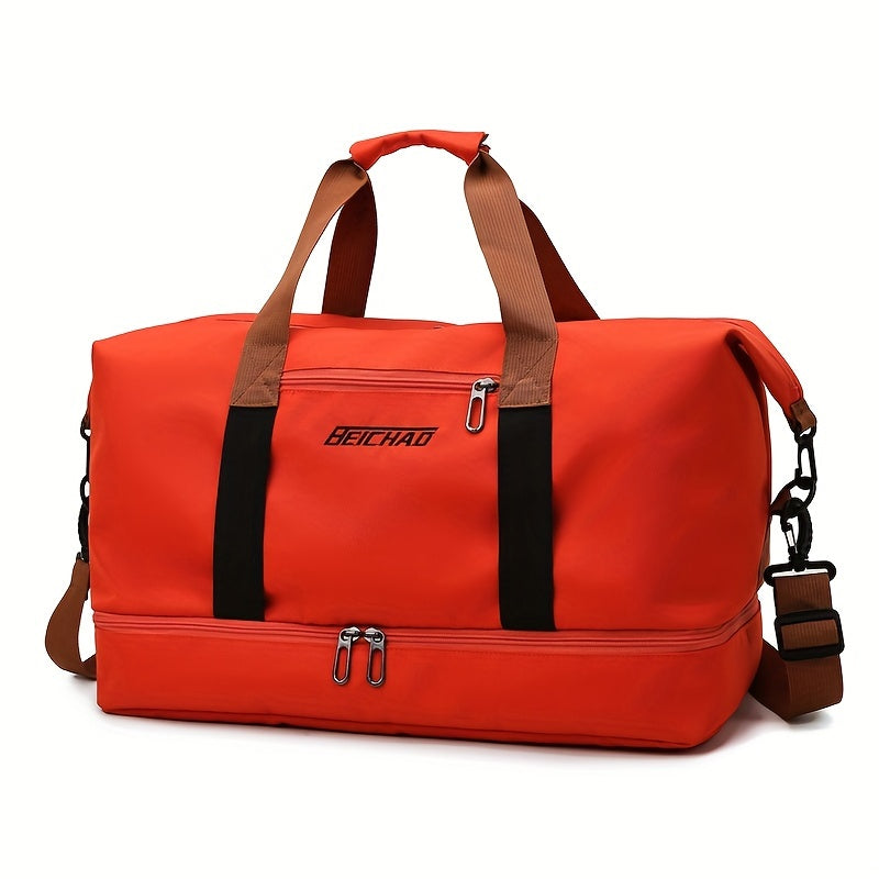 Sac de voyage polyvalent unisexe, adapté sport, gym, weekend, piscine, en nylon résistant.