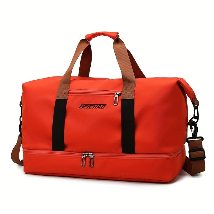 Sac de voyage polyvalent unisexe, adapté sport, gym, weekend, piscine, en nylon résistant.