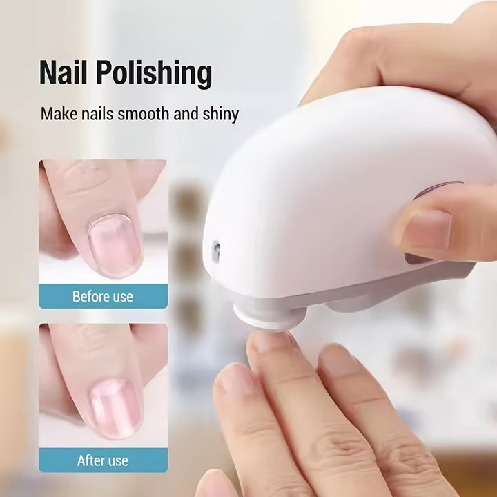 Coupe-ongles électrique intelligent blanc, design ergonomique pour une coupe des ongles rapide et précise.