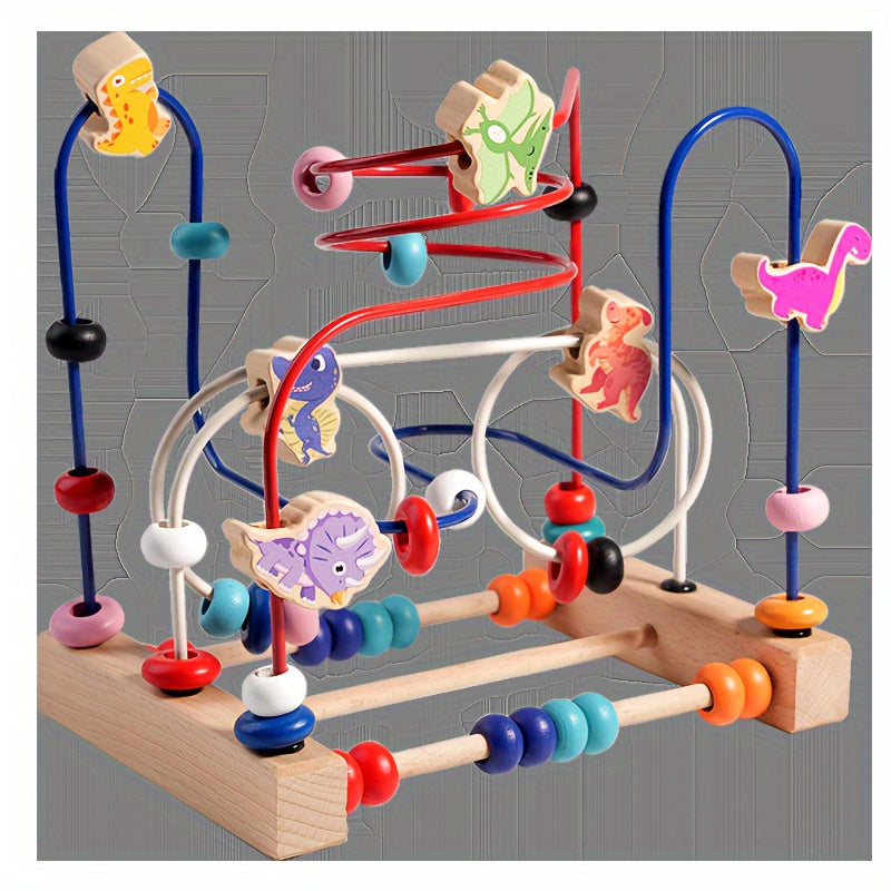 Boulier éducatif en bois coloré pour enfants. Développe la motricité fine et l'éveil des tout-petits.