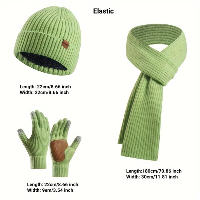 Bonnet d'hiver confortable et écharpe assortie pour couples, idéal pour les températures froides.