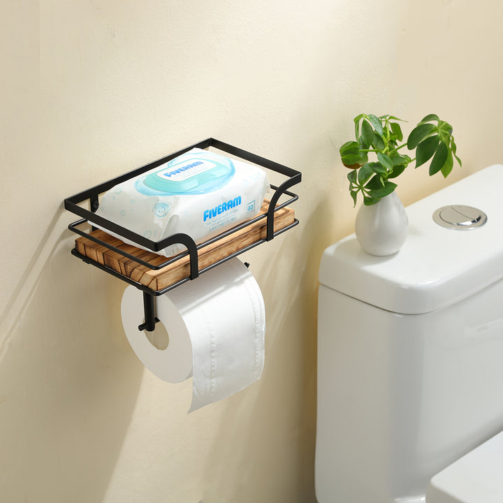 Étagère minimaliste en métal pour serviettes. Solution de rangement murale et moderne.