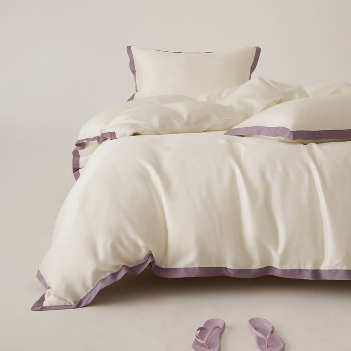 Literie Tencel patchwork, douce et respirante, apporte luxe et confort à votre ensemble de chambre moderne.