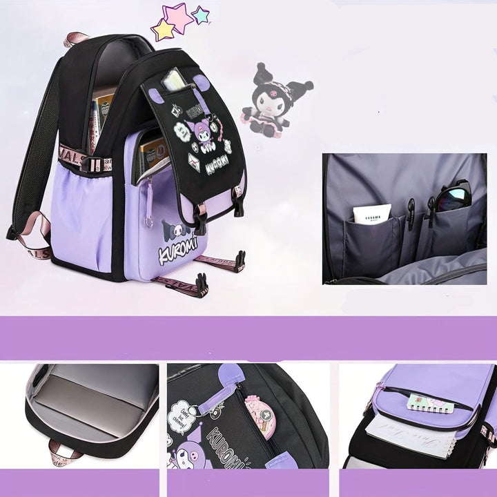 Sac à dos enfant design illustré, fonctionnel avec compartiments pour l'organisation scolaire et la rentrée.