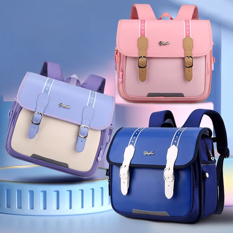 Cartable ergonomique enfant bleu pour la rentrée scolaire. Offre un grand confort dorsal aux écoliers.