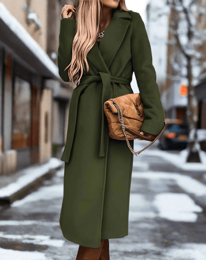 Elegant Lång Trenchcoat - Ullmix - Kvinnor