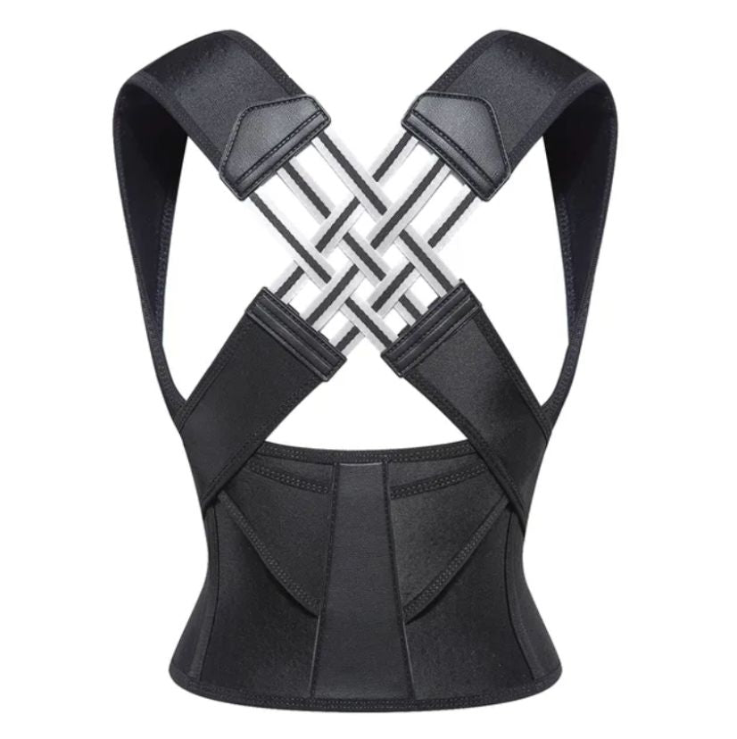 Correcteur de posture ergonomique et respirant, offrant un soutien ferme pour le dos, les épaules et le cou.