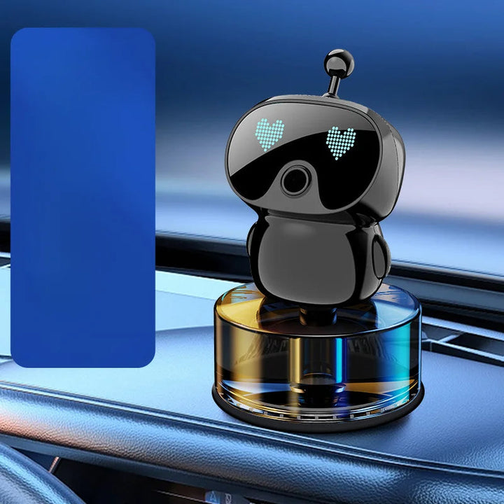 Accessoire voiture: diffuseur intelligent robot aromathérapie pour parfum auto. Contrôle sans fil ambiance véhicule.