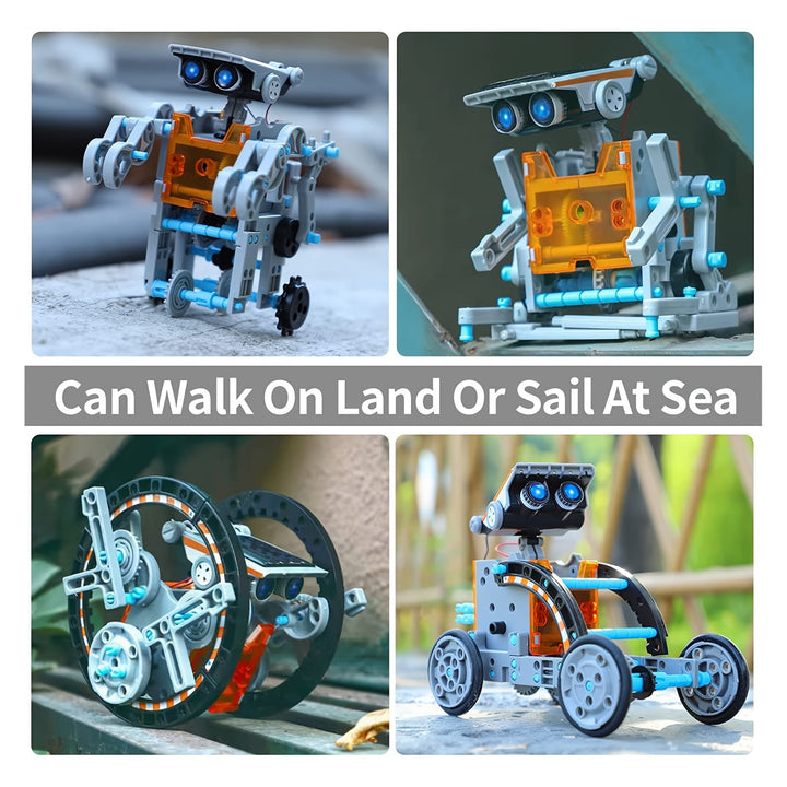 Kit de robotique éducatif STEM 12-en-1 pour enfants, développe créativité et apprentissage.