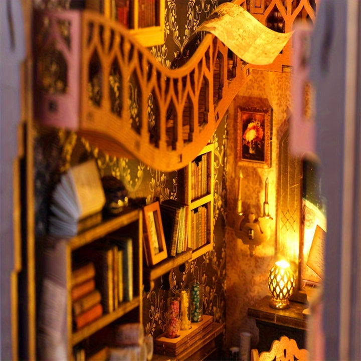 Puzzle 3D en bois à construire: Maison de Livres Magique. Idéal pour loisirs créatifs et modélisme.