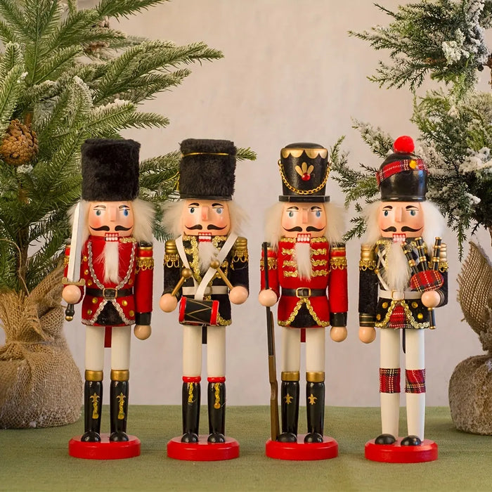 Fier soldat casse-noisette en bois, icône de la décoration de Noël traditionnelle et festive.