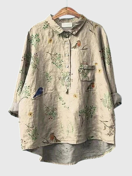 Blouse femme mode, motifs floraux raffinés, un vêtement élégant et facile à porter.