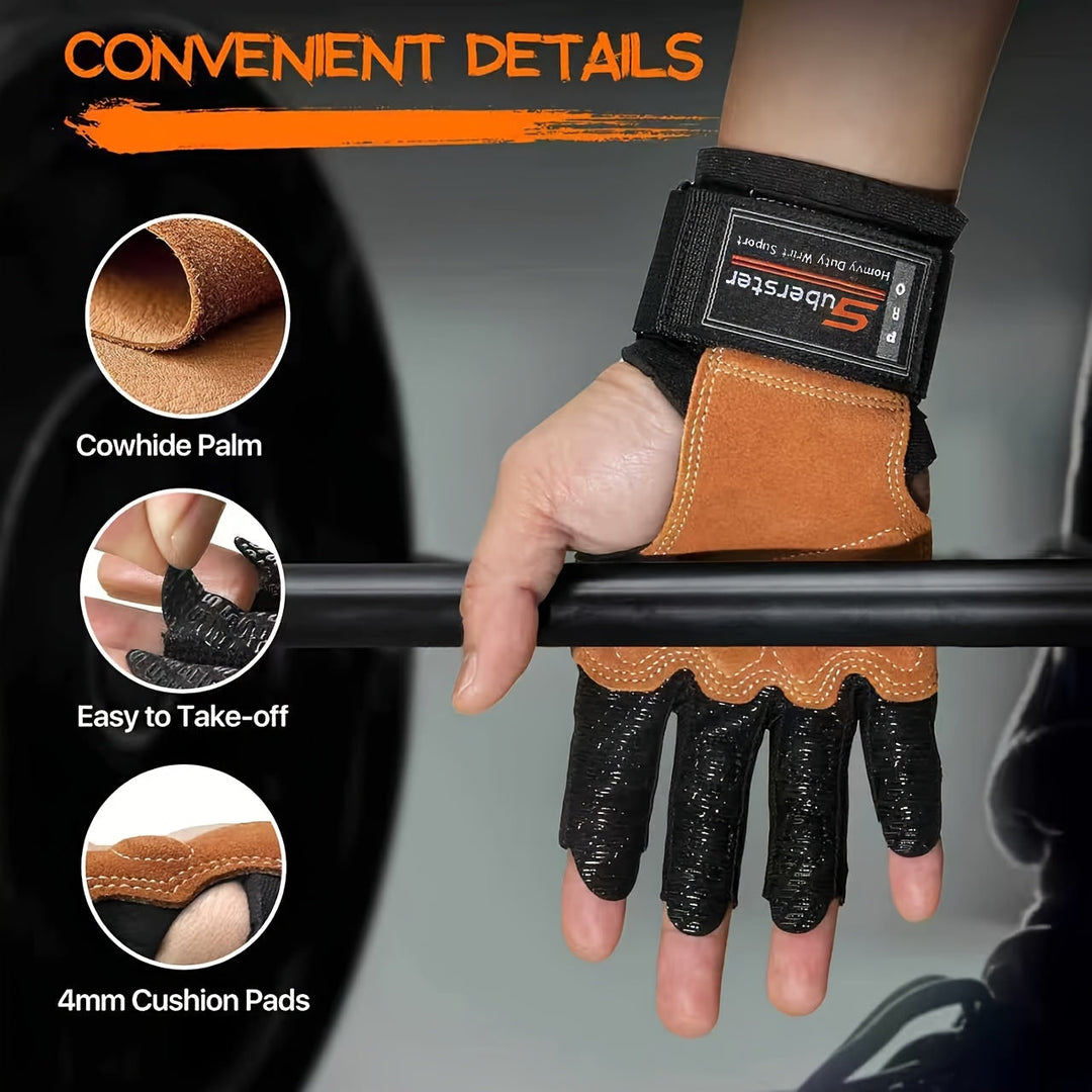 Paire de gants GripGuard pour haltérophilie, assurant un grip antidérapant et une protection robuste des mains.