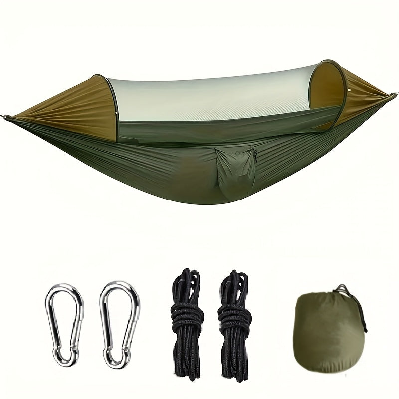 Hamac portatif double anti-moustique pour un transport facile lors de vos aventures de camping.
