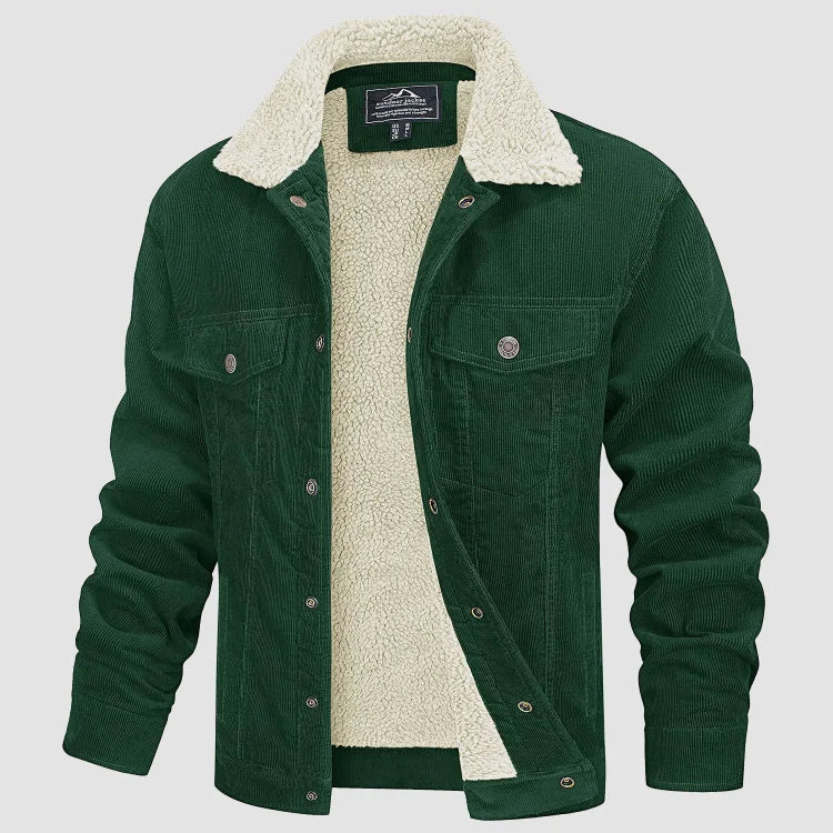 Veste homme trucker à coupe structurée, élégante et chaude. Parfaite pour l'hiver et la mode masculine casual-chic.