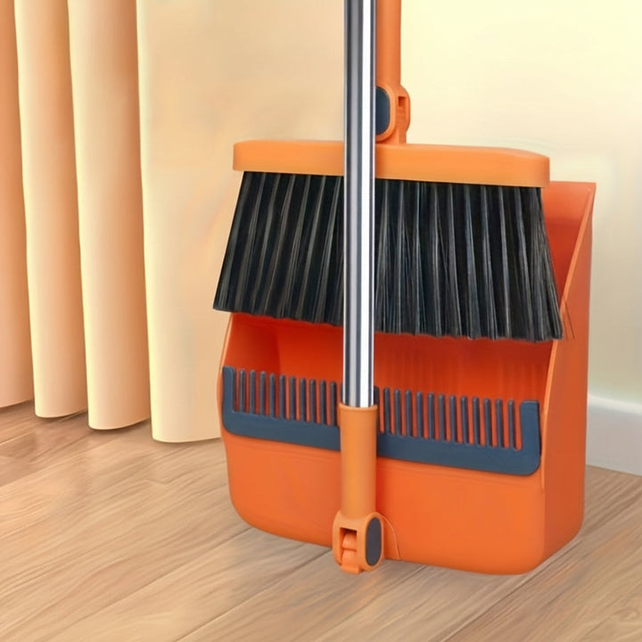 Balai et pelle à poussière compacts et ergonomiques, rangement facile. Parfait pour l'entretien quotidien.