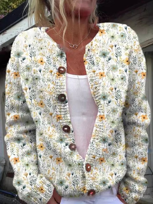 Gilet femme chic et confortable avec imprimé floral délicat, coupe décontractée. Parfait pour toute occasion.