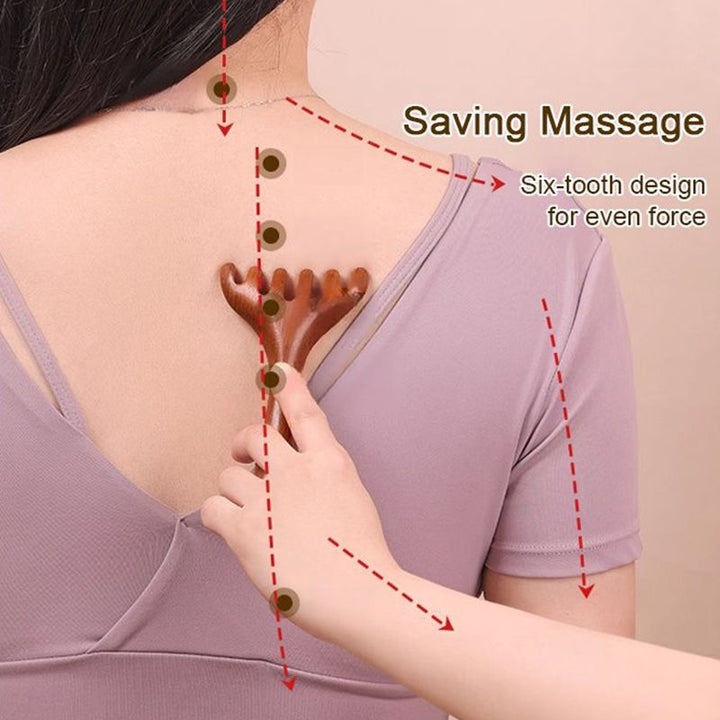 Peigne six griffes pour massage relaxant des points méridiens, soulage le stress.