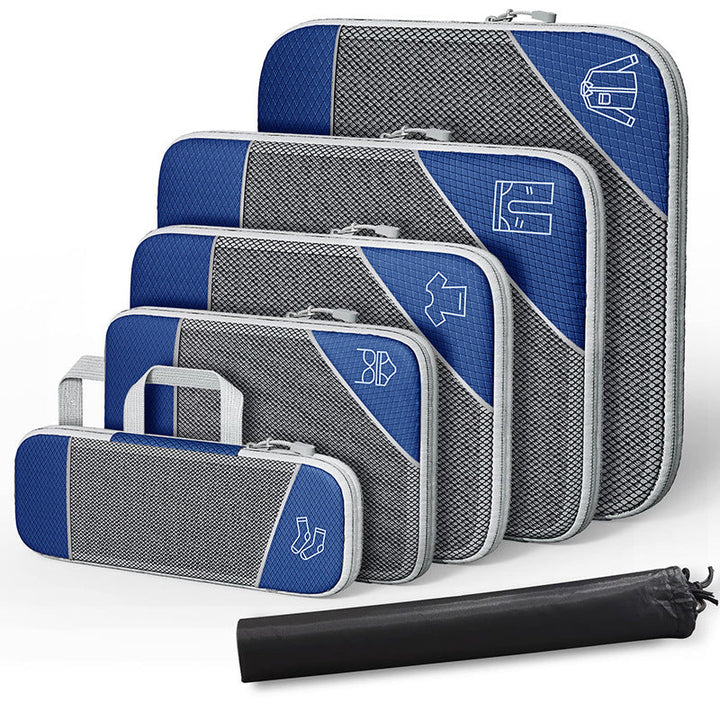 Accessoires de voyage PackPro durables, organisateurs compressibles pour rangement optimal et léger.