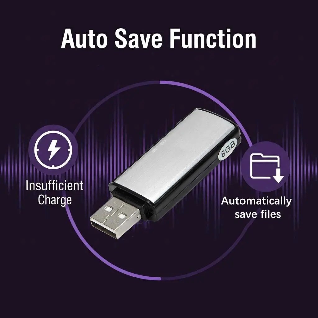 Technologie d'enregistrement audio USB avec mode détection vocale pour une efficacité maximale.