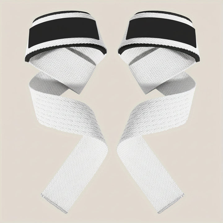 Sangles de poignets noires pour entraînement de force, améliorent la prise et réduisent la fatigue.