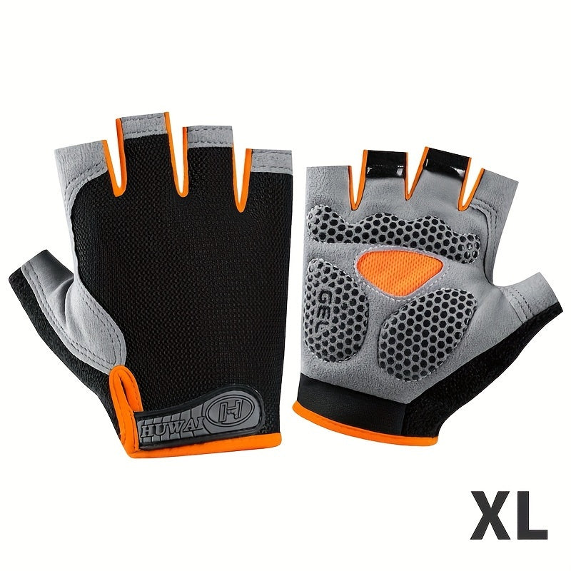 Gants de running légers, demi-doigts, respirants, pour course et activités extérieures unisexe.