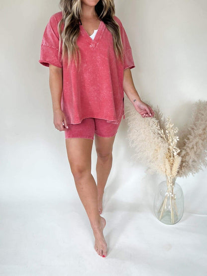 Dam Oversized T-shirt & Shorts Set - Sommarset